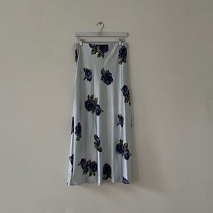 Francesca’s Blue Floral Maxi Skirt